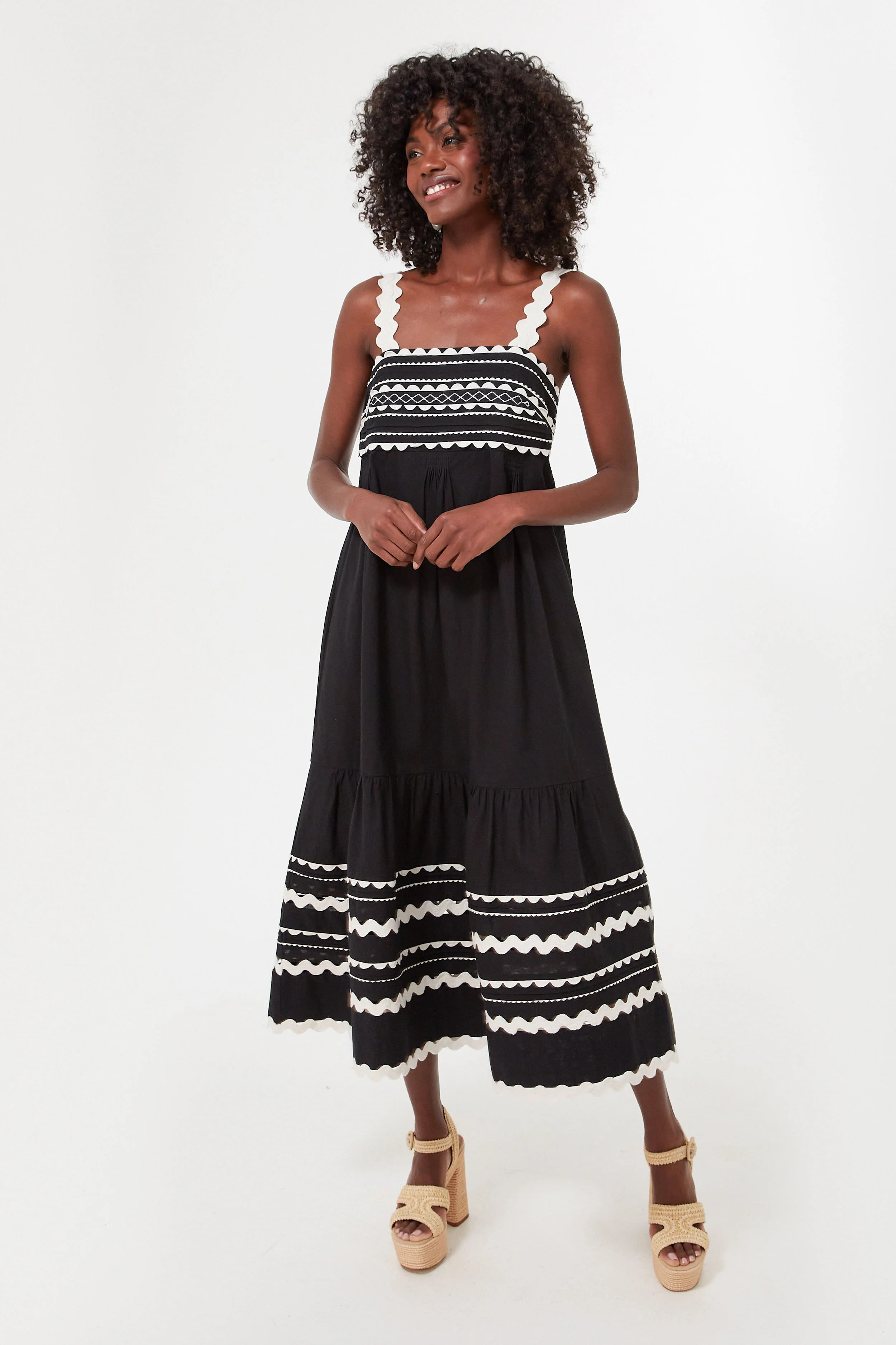 Black Ryleigh Ric Rac Sleeveless Dress | Tuckernuck (US)