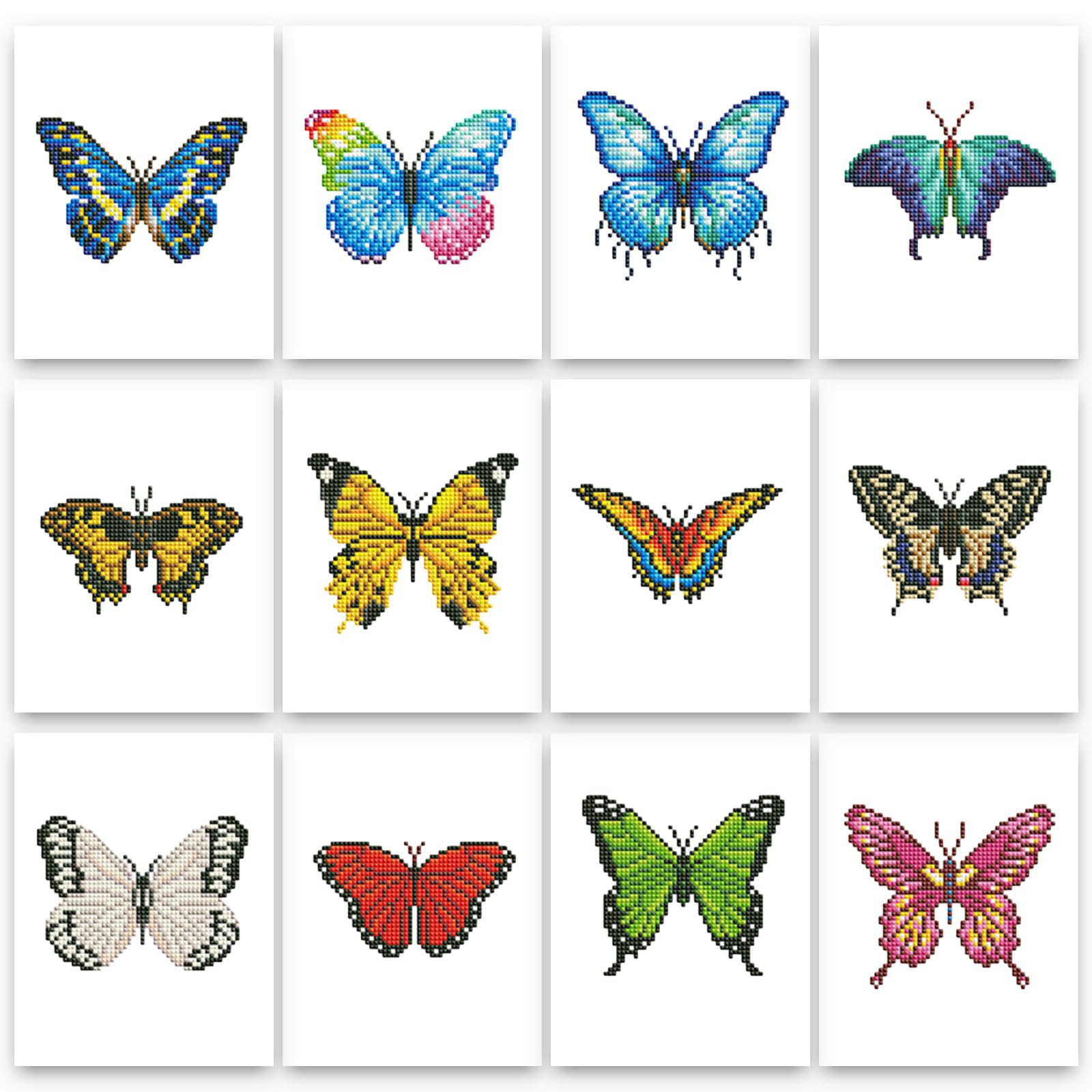 PeakLuv 12 Pcs Mini Diamond Painting Kits Butterfly, Small Diamond Art Kits for Adults, DIY Squar... | Amazon (US)