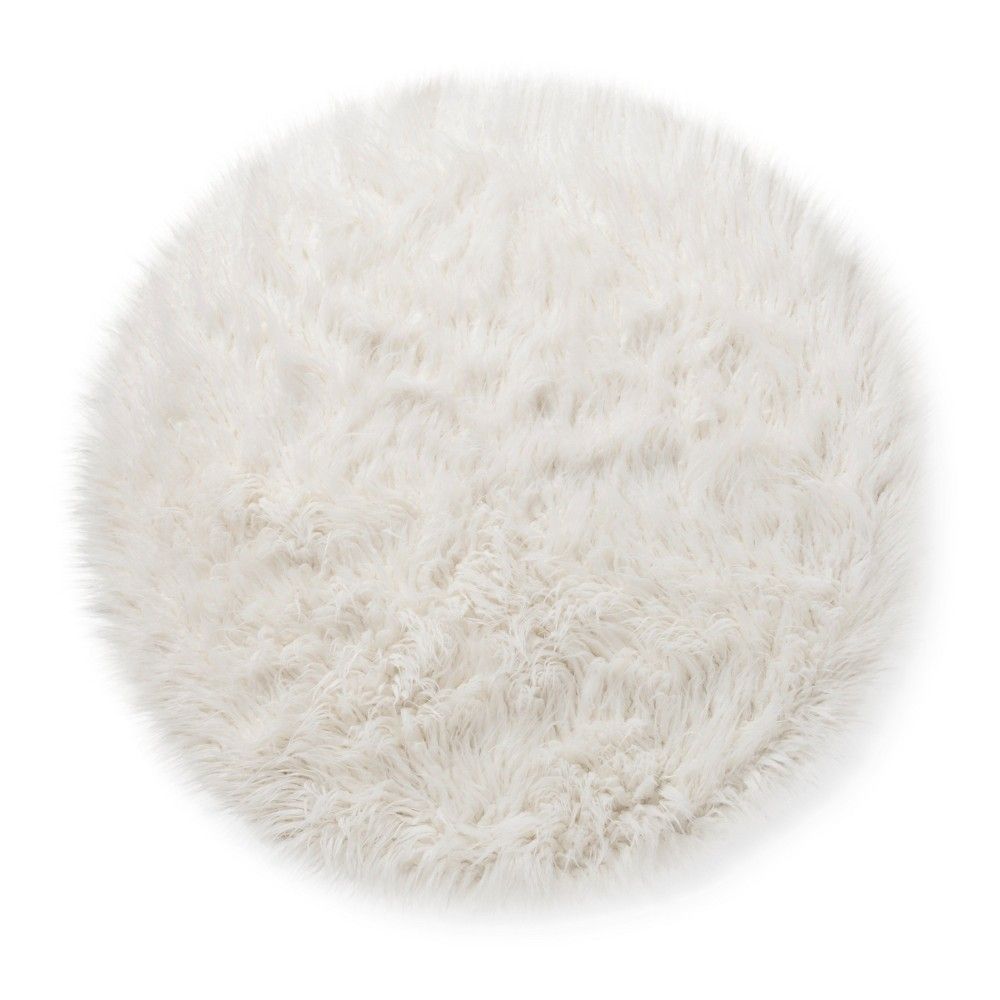 Faux Fur Rug (3' Round) White - Pillowfort | Target