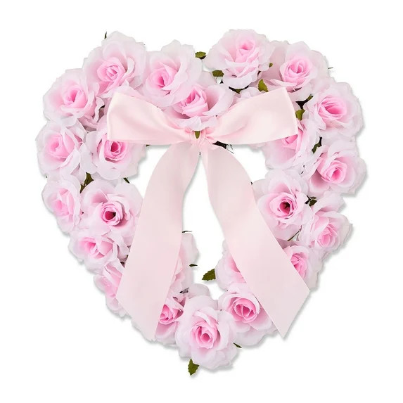 Rose Wreath, Pink, 16", Valentine's Day by Way To Celebrate | Walmart (US)