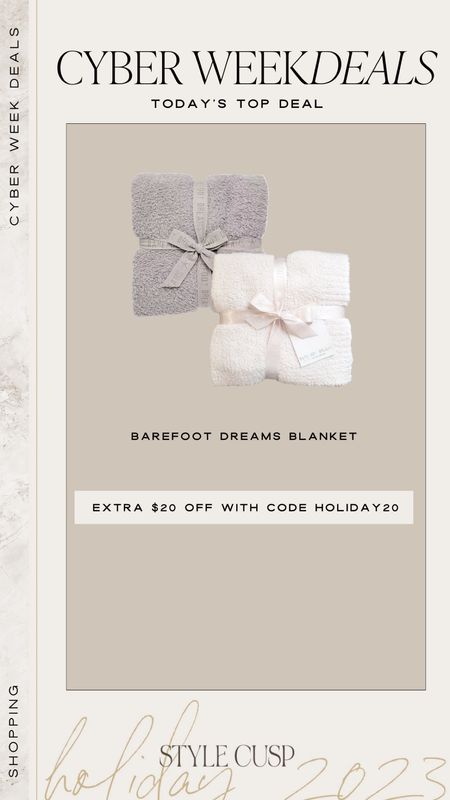 Barefoot Dreams Blanket Sale! Only $39 with code HOLIDAY20! 

Christmas gift, gift for her, blanket sale, holiday sale, cyber sale 

#LTKsalealert #LTKhome #LTKCyberWeek