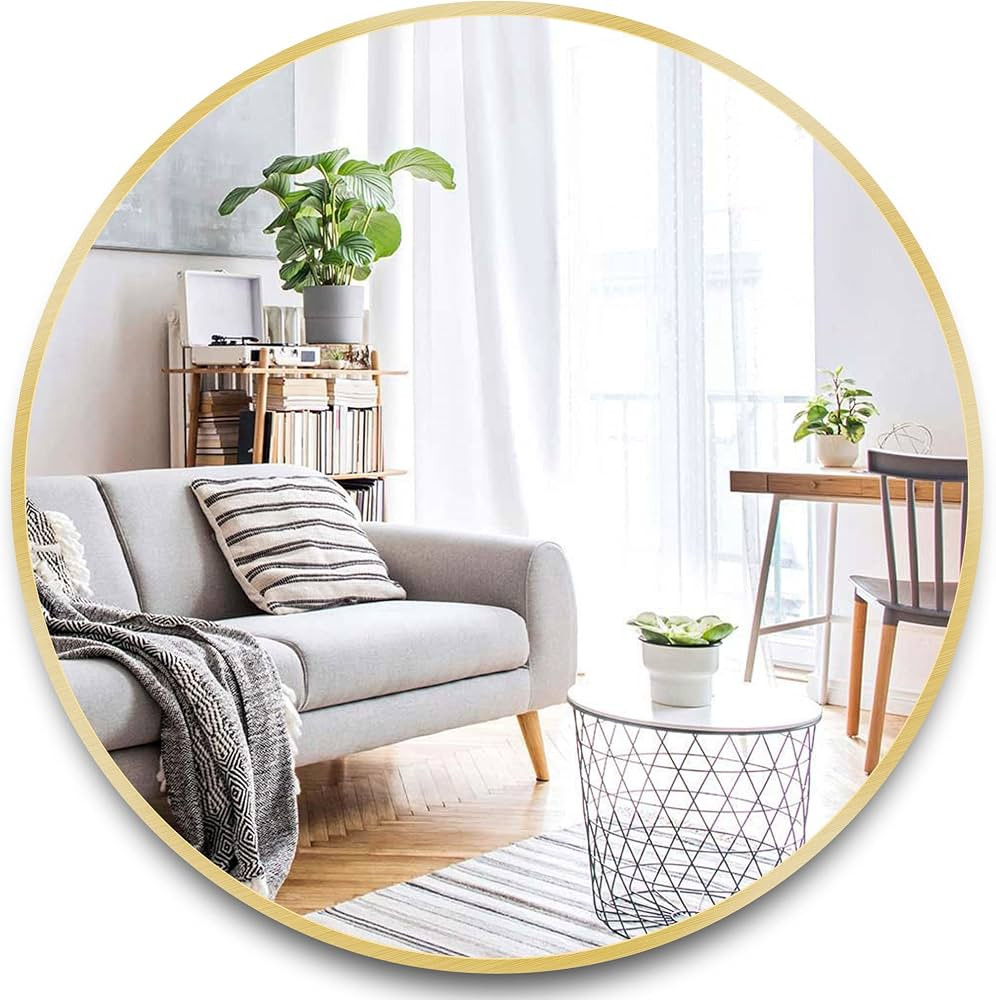 Itrue Round Gold Mirror 36 Inch for Bathroom Circle Mirrors for Wall Decorative Brushed Metal Fra... | Amazon (US)