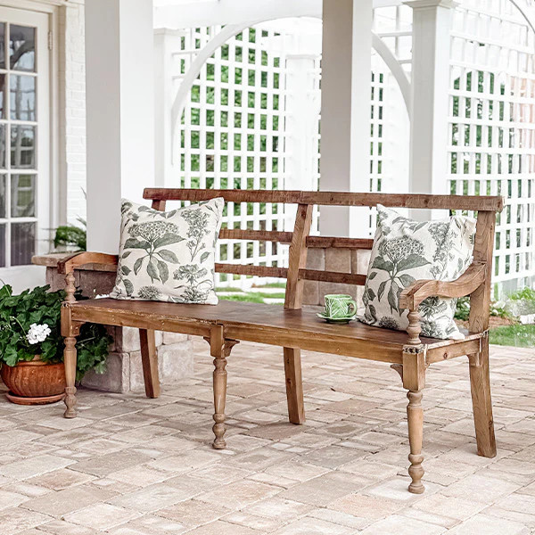 65" Vintage Manor Spindle Dining Bench - Decor Steals | Decor Steals