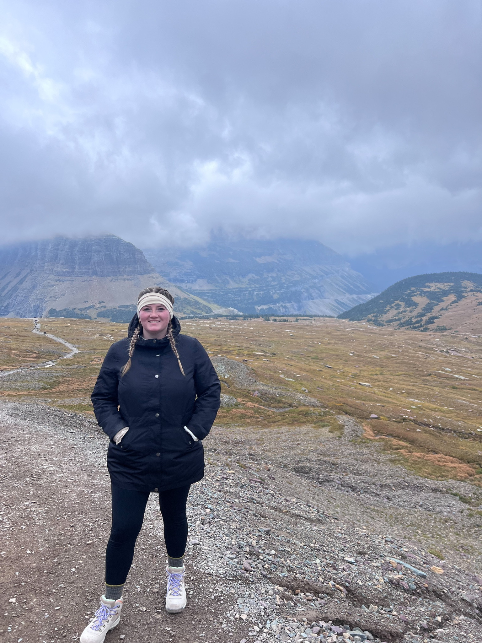 Hiking attire outfit glacier national park cold hikes