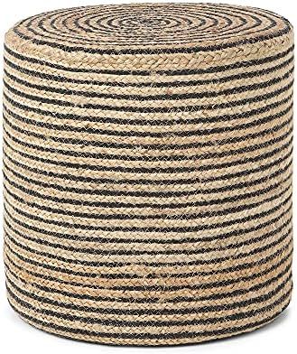 REDEARTH Cylindrical Pouf Foot Stool Ottoman -Jute Braided Pouffe Poof Accent Chair Footrest for ... | Amazon (US)