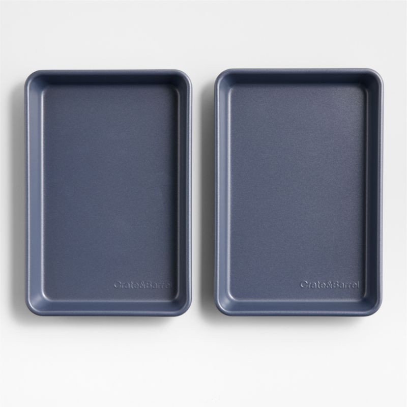 Crate & Barrel Slate Blue 1/8th Sheet Pan, Set of 2 | Crate & Barrel | Crate & Barrel