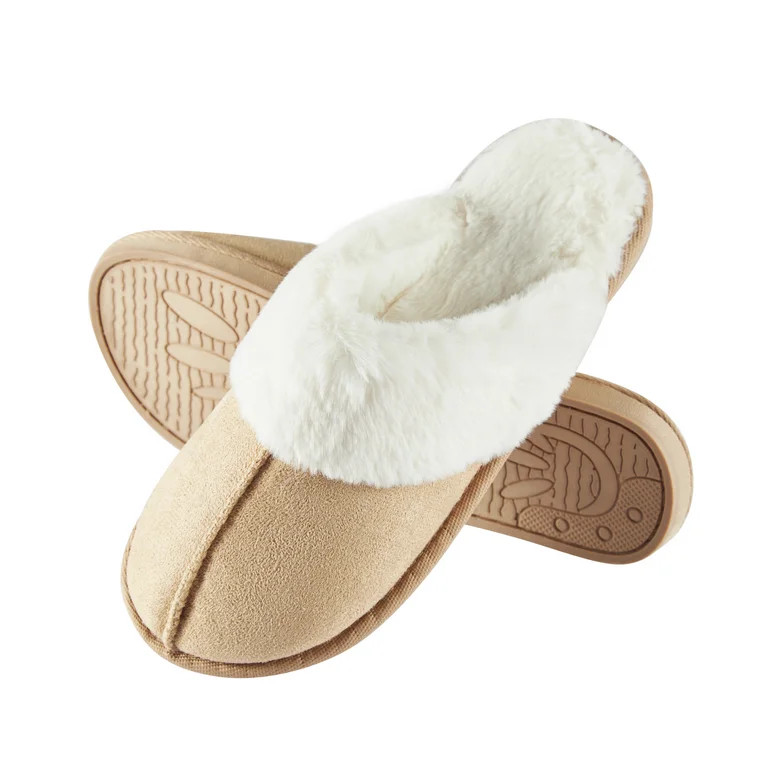 Somdot Womens Comfy House Slippers Memory Foam Scuff Home Slippers Indoor Outdoor | Walmart (US)