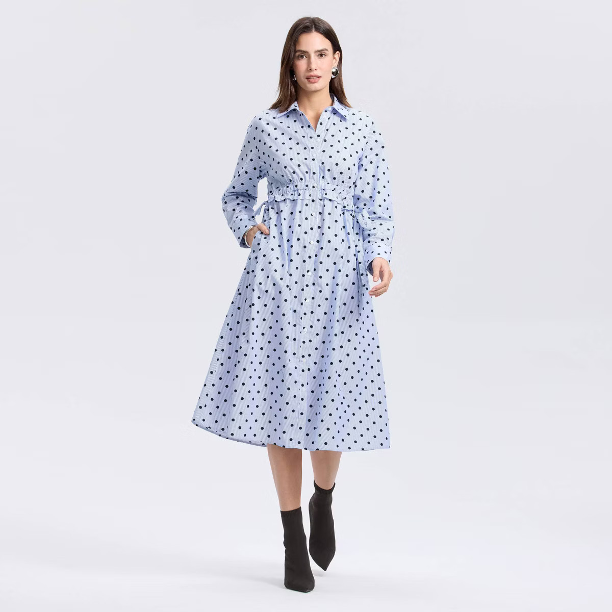 Women's Long Sleeve Midi Shirtdress - A New Day™ | Target