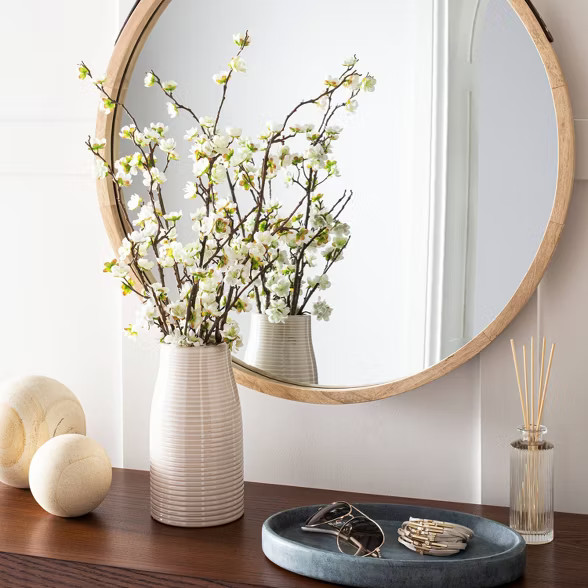 4" Decorative Stone Wood Ball Natural - Threshold™ designed with Studio McGee | Target