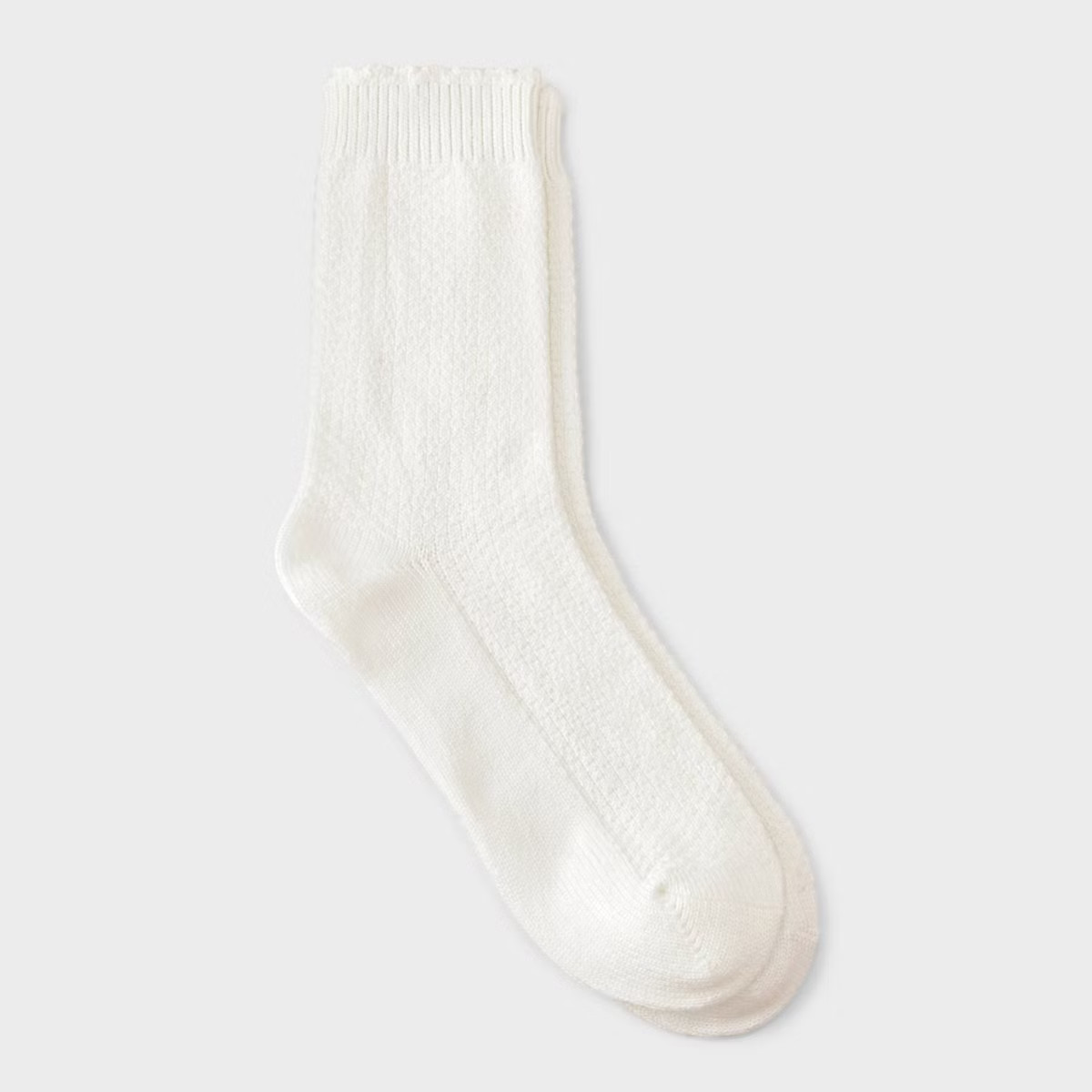 Women's Scalloped Edge Textured Ribbed Super Soft Crew Boot Socks - Auden™ 4-10 | Target