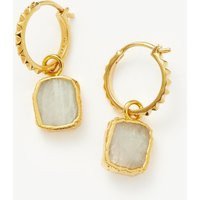 Mini Pyramid Charm Hoop Earrings | 18ct Gold Vermeil/Rainbow Moonstone | Missoma UK