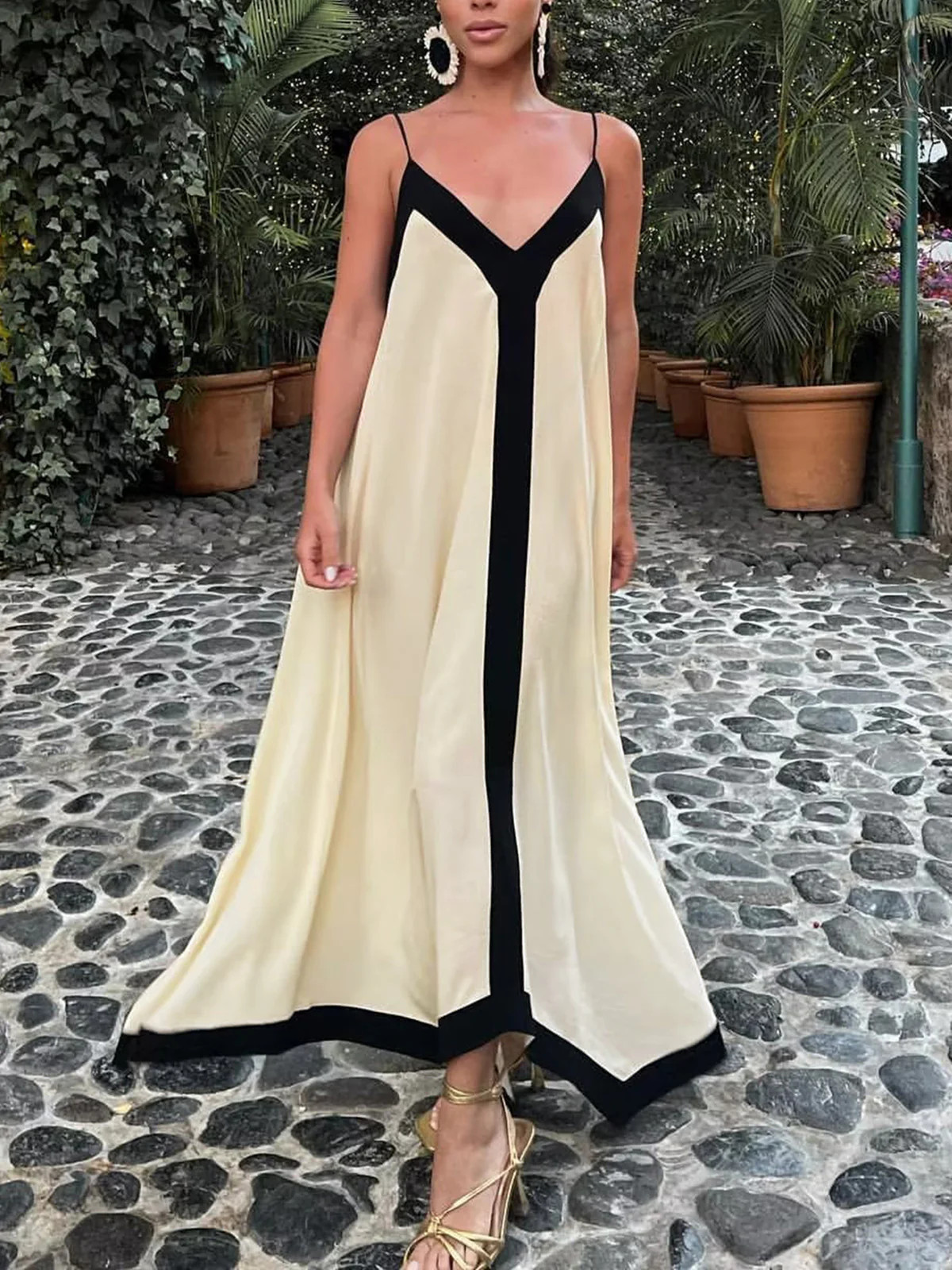 Sicily Old Money Aesthetics Slip Long Dress | Commense