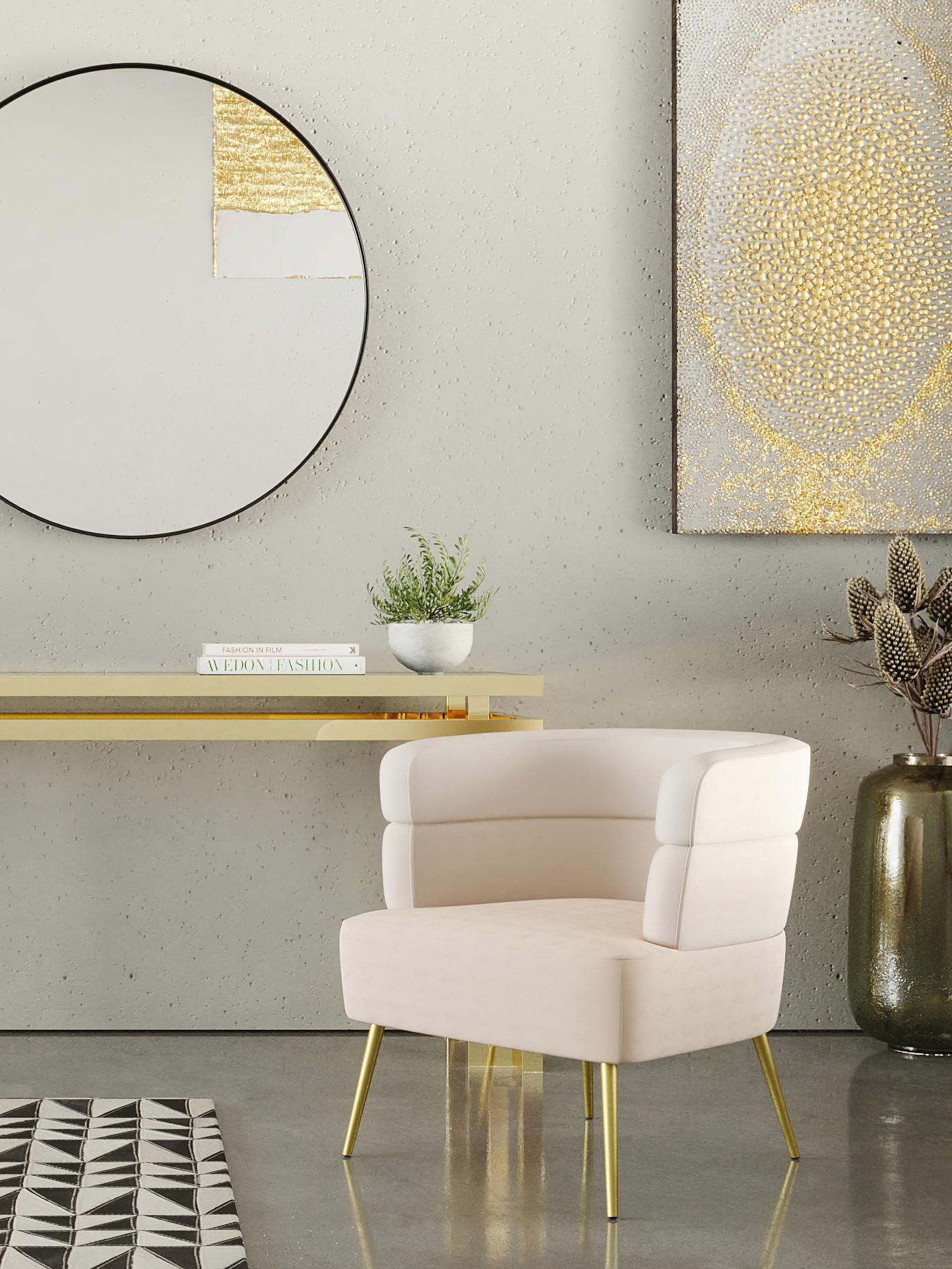 Sillón de terciopelo diseño retro Sandwich | Westwing EU