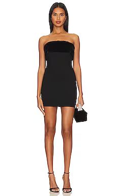 superdown Lucia Faux Fur Mini Dress in Black from Revolve.com | Revolve Clothing (Global)