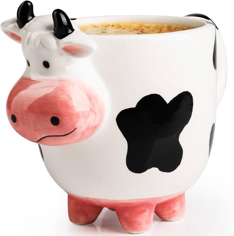 Cow Coffee Mug Stuff 15oz Ceramic Cup - Cow Shaped Face & Udder Coffee Mug - 450 ml Weird Milk Co... | Amazon (US)