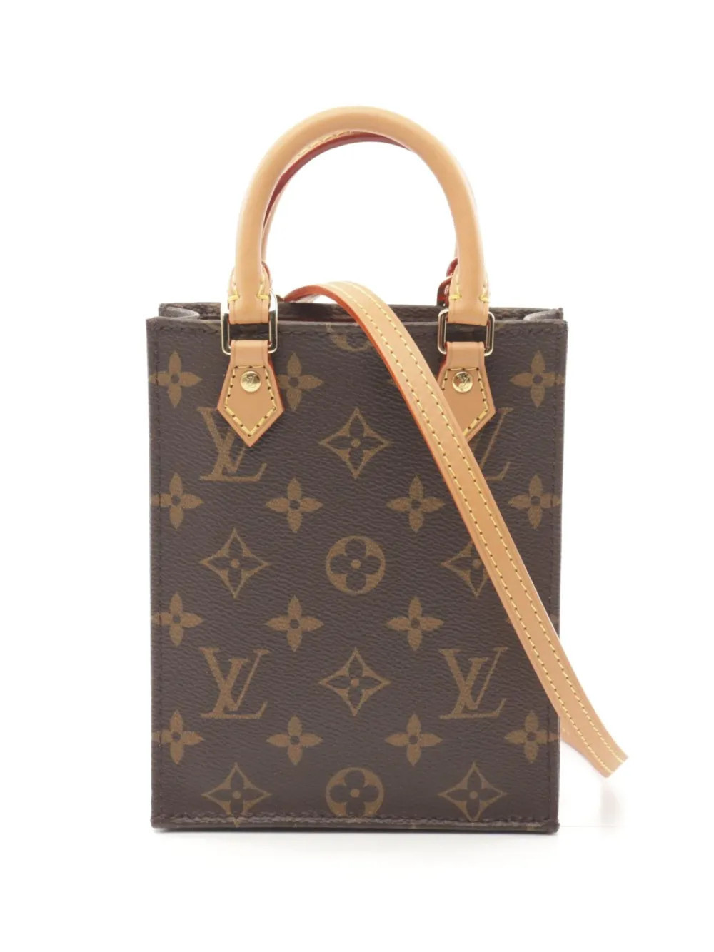 Louis Vuitton Pre-Owned 2020s Petite Sac Plat tote bag - Brown | Farfetch Global