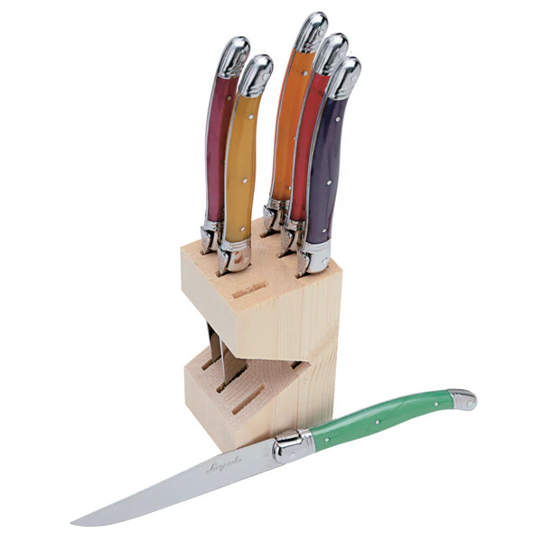 Knives in Block in Multicolor, Set of 6 | Over The Moon Gift
