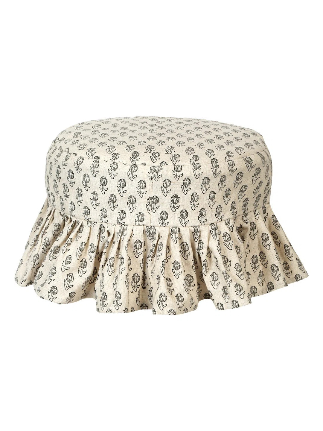 Farmhouse Style Barstool Slipcover With Fringe | Bar Stool Slipcover In Floral Print | Handmade L... | Wayfair North America