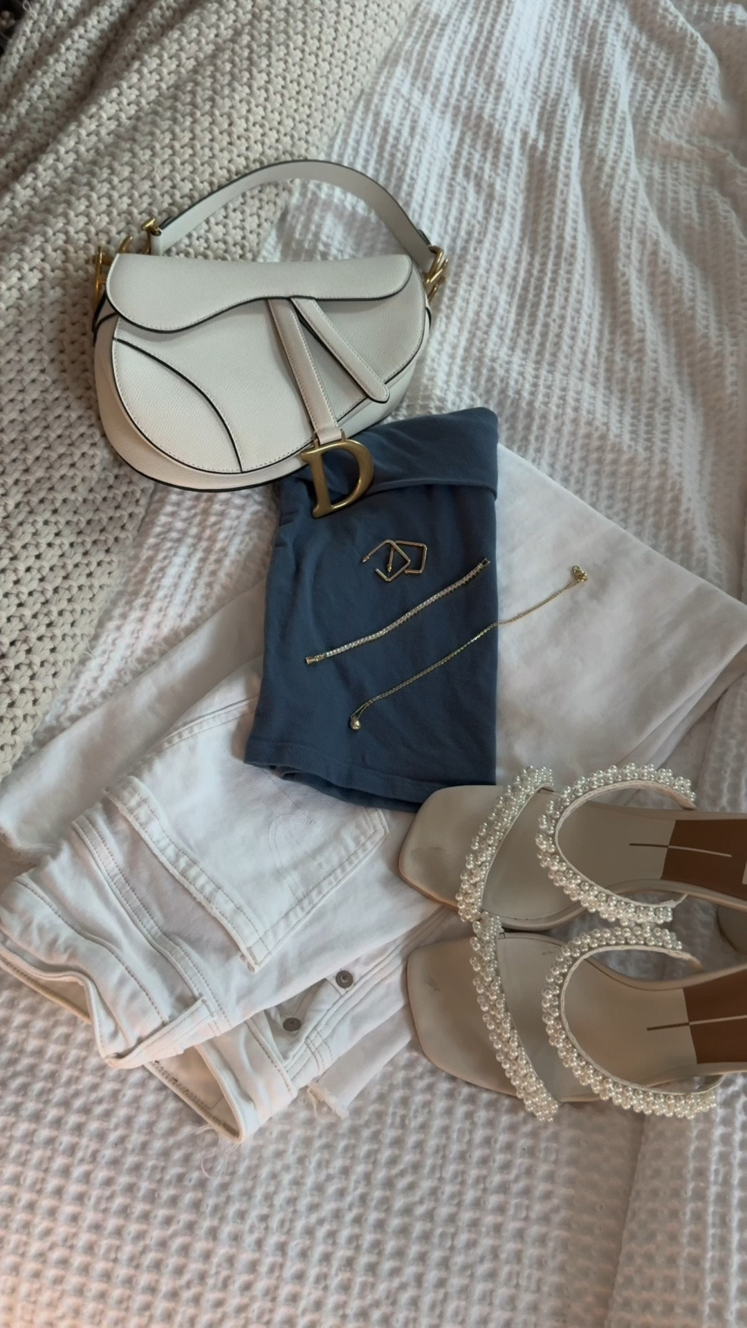Crisp whites, soft blues, and easy textures 🤍✨ This look is proof that neutrals never have to be boring. Elevated, light, and perfect for summer days.

#LTKShoeCrush #LTKItBag #LTKStyleTip