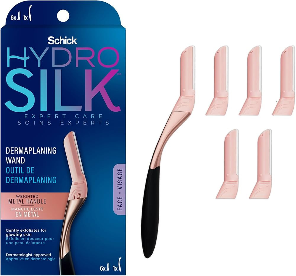 Schick Hydro Silk Dermaplaning Wand for Face with 6 Refill Blades | Dermaplane Peach Fuzz Remover... | Amazon (US)