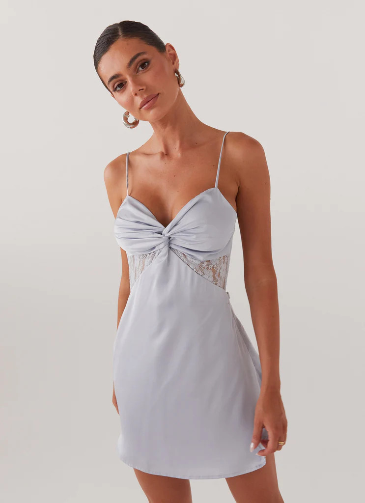 Ayla Satin Mini Dress - Arctic Blue | Peppermayo (Global)
