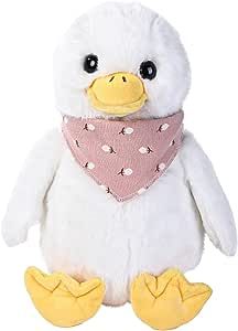 Stuffed Animal Plush White Duck with Pink Bib Cute Plushies for Toddlers Soft Fluffy Kid Toys Fi... | Amazon (US)