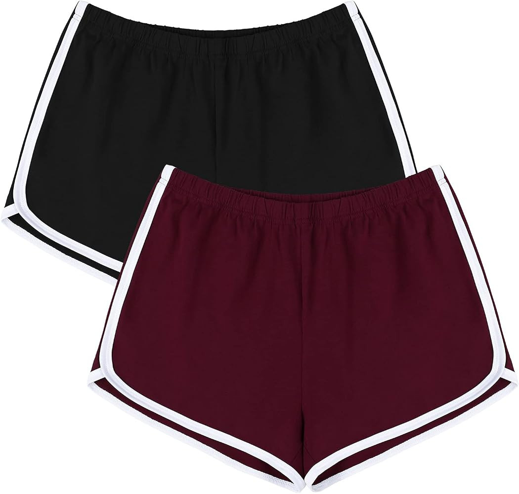Women's Cotton Shorts Gym Shorts Yoga Shorts Summer Running Active Shorts Dance Elastic Shorts, P... | Amazon (US)