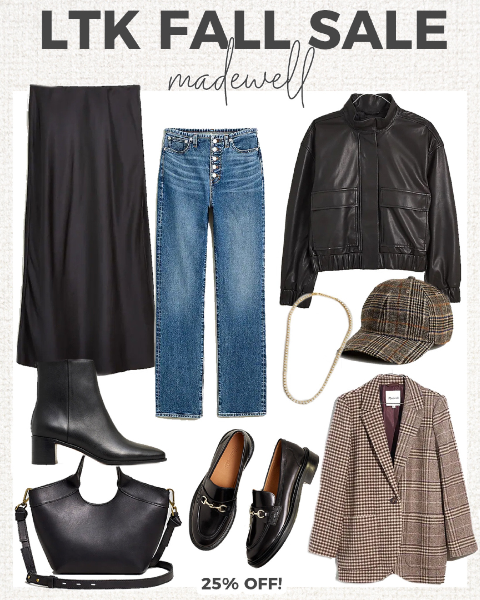 LTK Fall Sale - 25% off at Madewell! 

#madewell #fallfashion #chicfallstyle

Madewell fall fashion. LTK Fall Sale. Chic plaid blazer. Satin slip skirt. Leather bomber jacket. Fall booties  

#LTKSeasonal #LTKstyletip #LTKSale