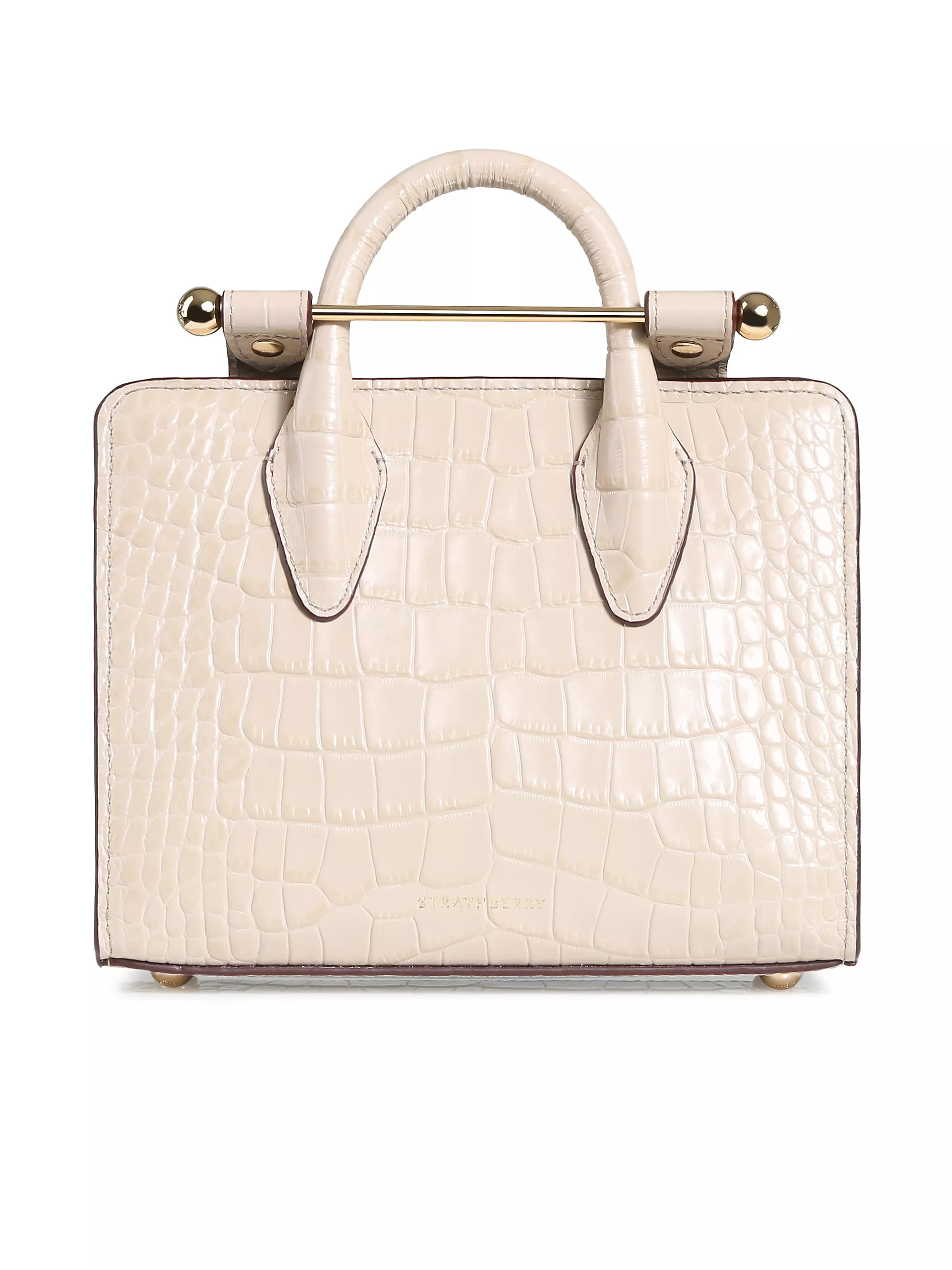 Shop Strathberry Nano Croc-Embossed Leather Tote | Saks Fifth Avenue | Saks Fifth Avenue