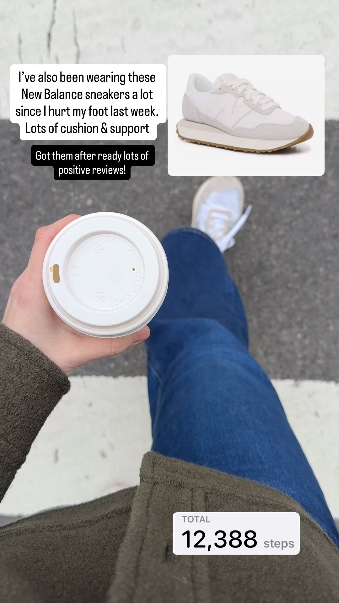 Comfy new balance sneakers for walking around nyc. Fit true to size with socks. Don’t size up!