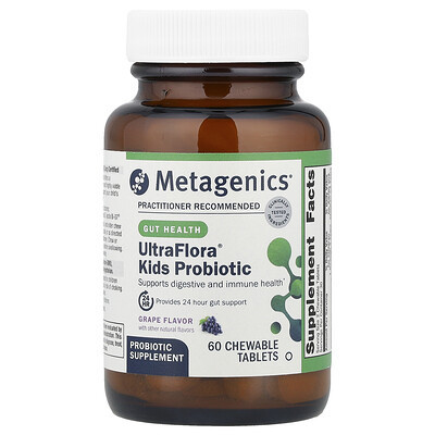 Metagenics, UltraFlora® Kids Probiotic, Grape, 60 Chewable Tablets | iHerb