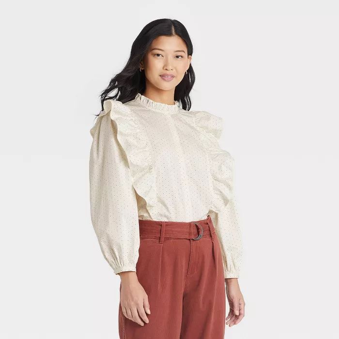 Women's Ruffle Long Sleeve Blouse - A New Day™ | Target