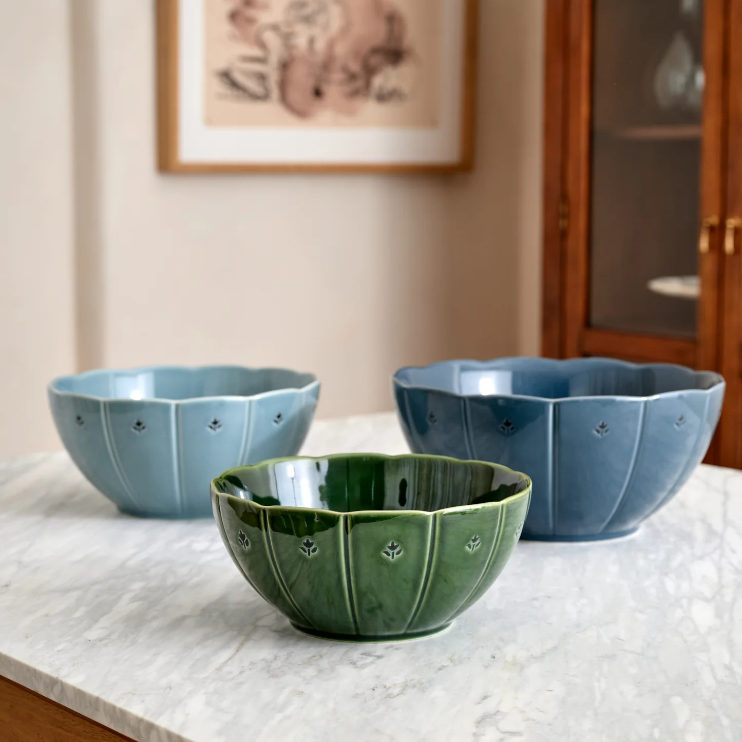 Luna Scalloped Mixing Bowl Set of Three | Magnolia