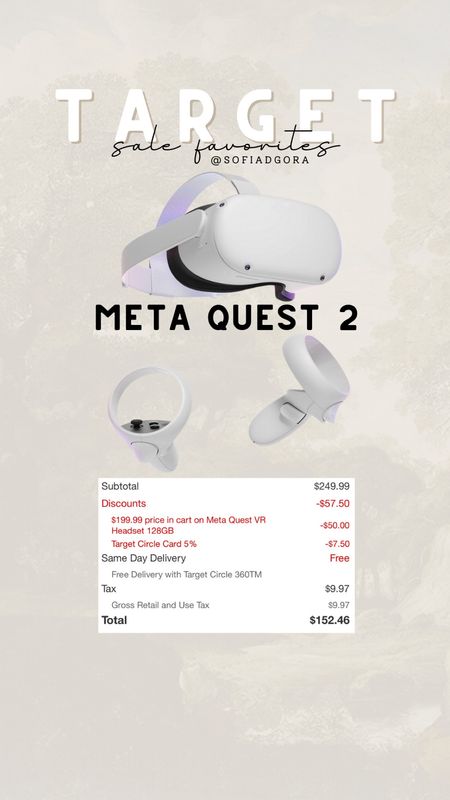 Grab the Meta Quest 2 for only $150 right now from target during today’s Deal of the Day for Target Circle Week. & you can get $50 off an annual subscription to Target Circle 360 and enjoy unlimited same-day delivery and so much more for only $49 for the first year! 

#LTKsalealert #LTKxTarget #LTKkids