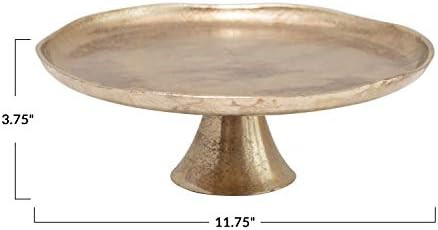 Bloomingville Metal Pedestal, Antique Gold Finish Tray | Amazon (US)