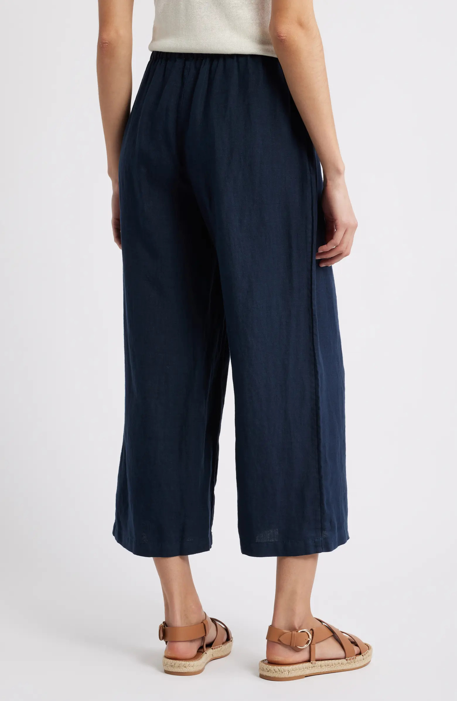 Wide Leg Crop Linen Pants | Nordstrom