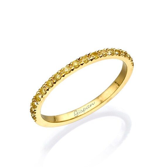 Yellow Diamonds Eternity Ring In 14k Yellow Gold, Women Wedding Band, Row Wedding RIng, Jewelry Stor | Etsy (US)