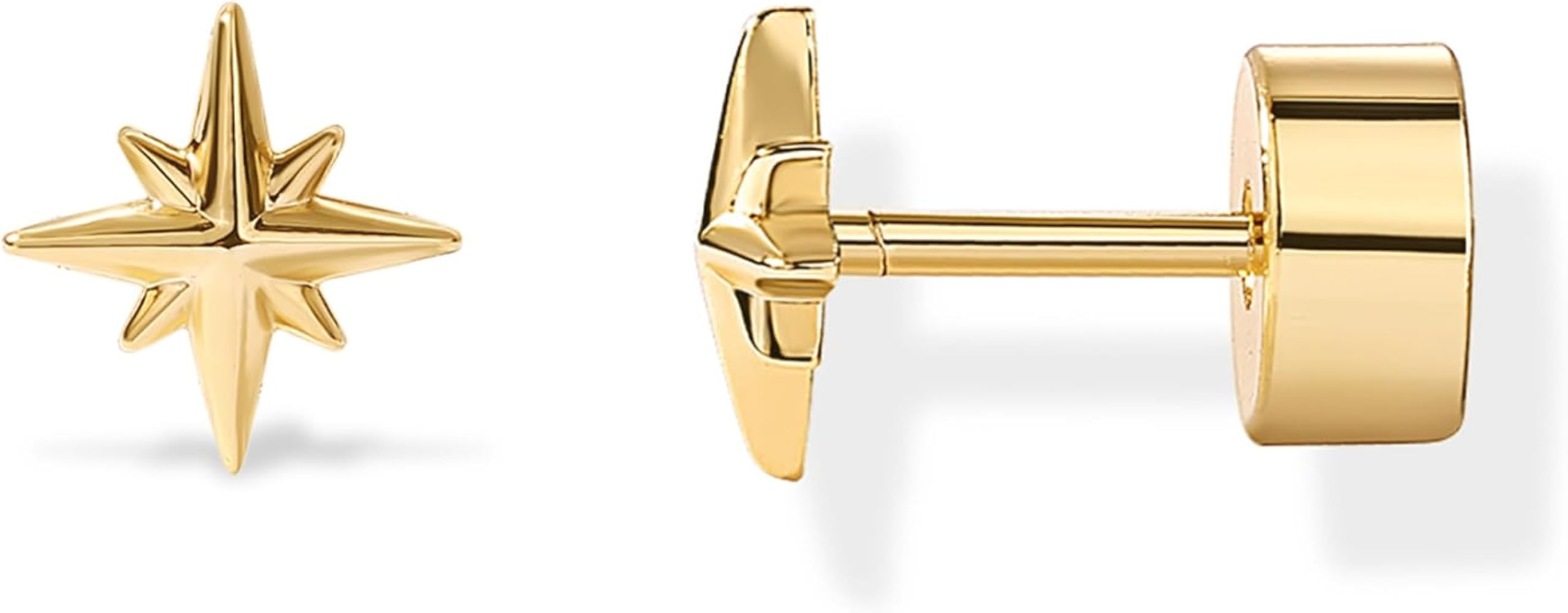 PAVOI 14K Gold Plated 925 Sterling Silver Posts Pair of Flat Back Stud Earrings for Women | Carti... | Amazon (US)