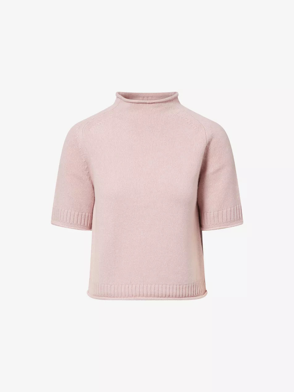 Roll-Trim Short-Sleeve Cashmere T-Shirt | Selfridges