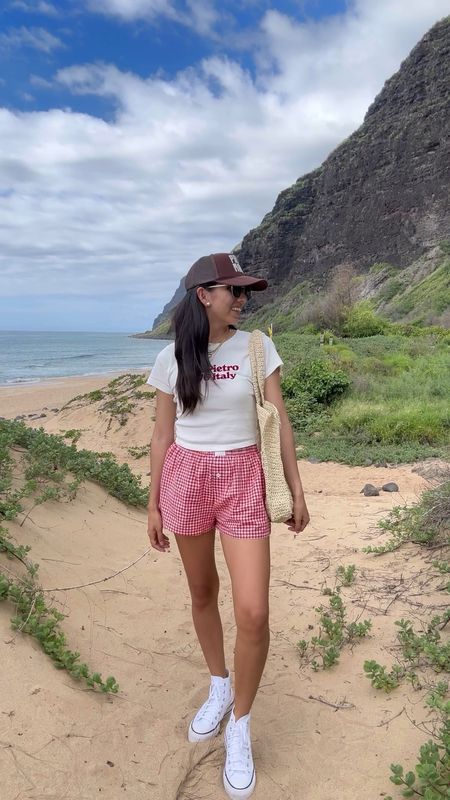Hawaii Day 1 Outfit 
vacation outfit, boxer shorts, graphic tee, hawaii outfit, summer outfitt

#LTKVideo