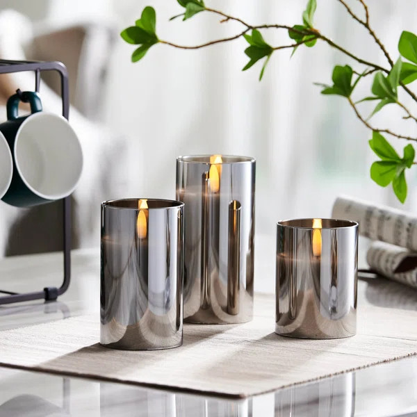 3 Piece Unscented Pillar Candle Set | Wayfair North America