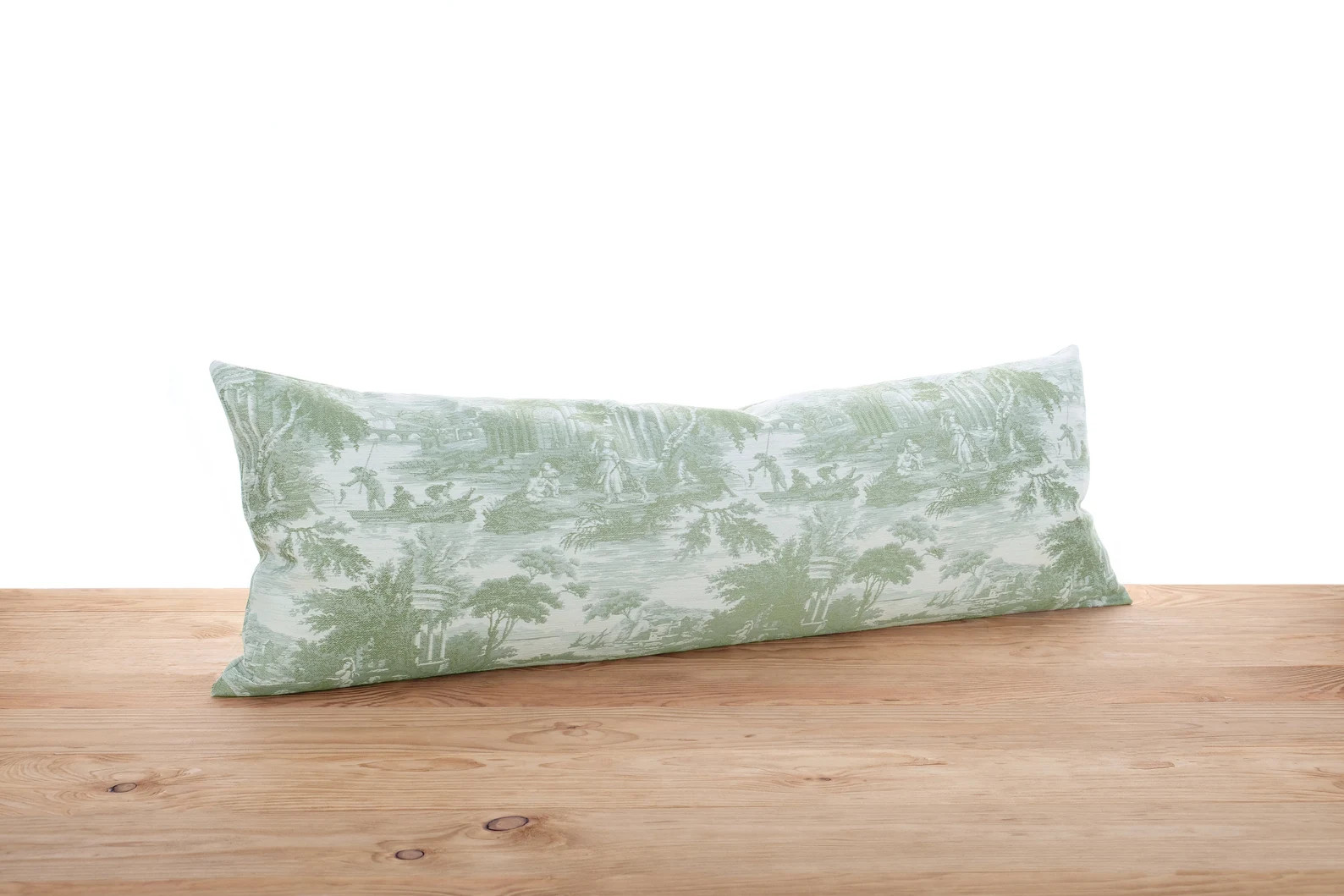 Green Toile Lumbar Throw Pillow Cover | Etsy (US)