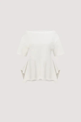 VERA WHITE HANDKERCHIEF HEM TEE | DISSH