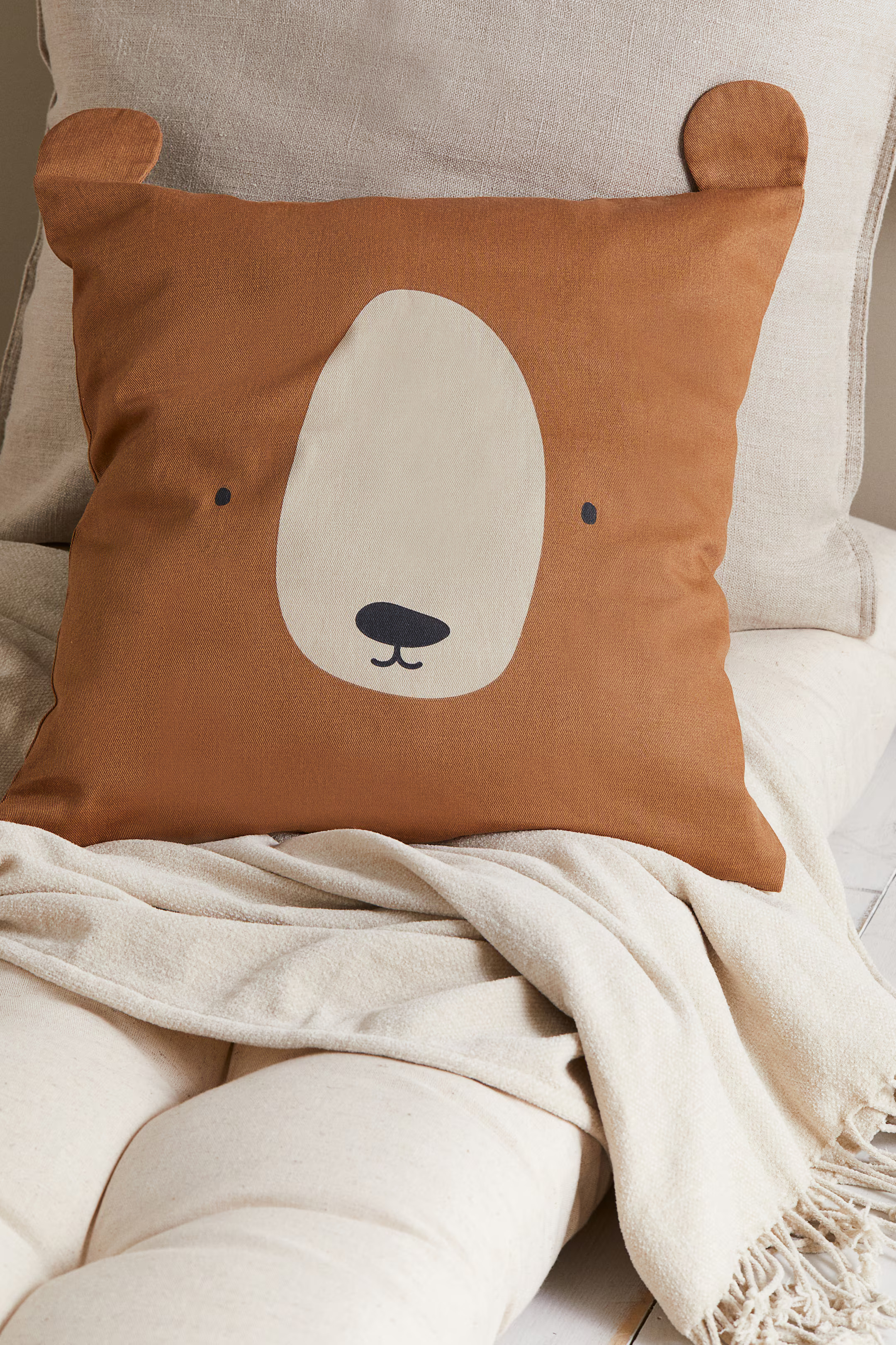 Cotton Cushion Cover - Brown/bear - Home All | H&M US | H&M (US + CA)