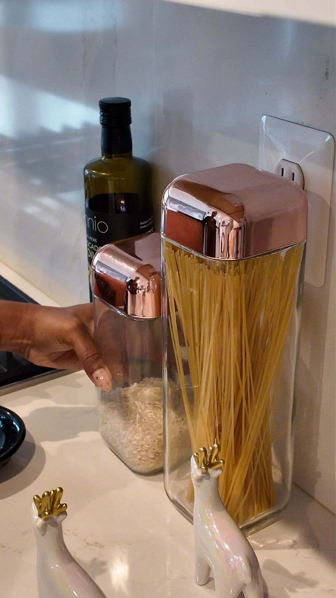
I love when practical things can still look beautiful.

Styling clear storage jars with rice, spaghetti, and elbow noodles — functional and polished.
I linked this jar set and similar kitchen favorites below. ⬇️

#LTKHome #LTKfoodie