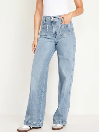 Extra High-Waisted Trouser Wide-Leg Jeans for Women | Old Navy (US)