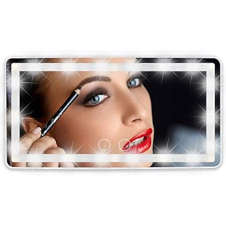 Car Visor Mirror Car Makeup Mirror with LED Lights for Car Truck SUV Rear View Mirror Sun-Shading Co | Amazon (US)