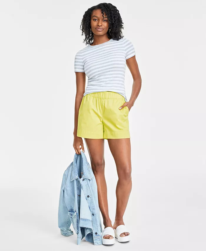 Women's High-Rise Pull-On Chino Shorts, Created for Macy's | Macy's