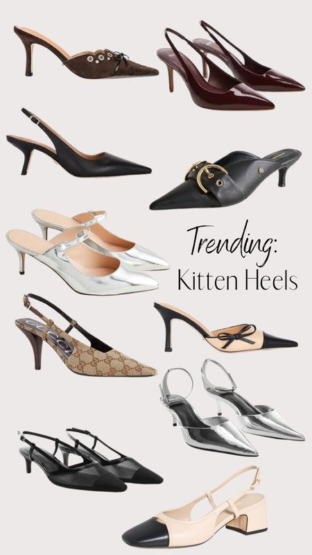 Kitten heel, slingbacks, mules, shoes for work 

#LTKshoecrush #LTKworkwear