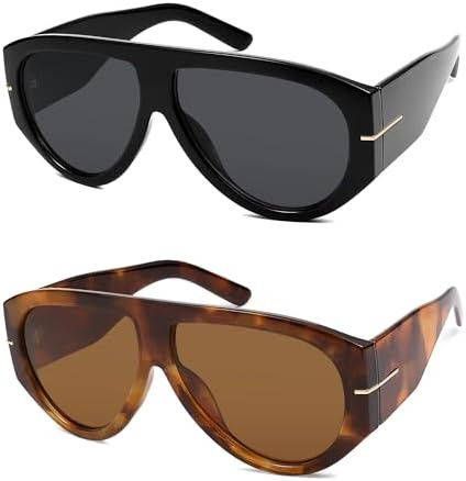 Oversized Retro Aviator Sunglasses Womens Mens 70s Classic Vintage Sun Glasses AR82227 | Amazon (US)